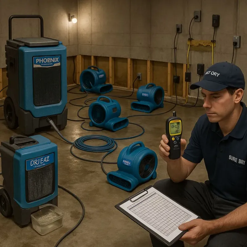 Structural Drying and Dehumidification process in Dresden, OH